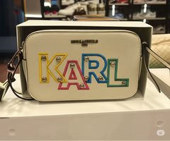 Karl   Lagerfeld   White   Love   Icons   Crossbody Beige (Mirror)